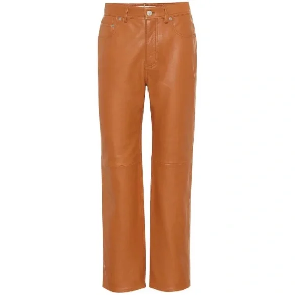 NWT Lauren Ralph Lauren Lamb Skin Brown Pants - Picture 1 of 5